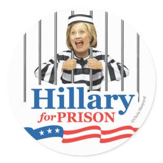 HILLARY FOR PRISON! Lock Her Up! VIRAL BIG 3 INCH Classic Round Sticker