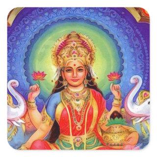 Hindu Goddess Lakshmi Maa Square Sticker