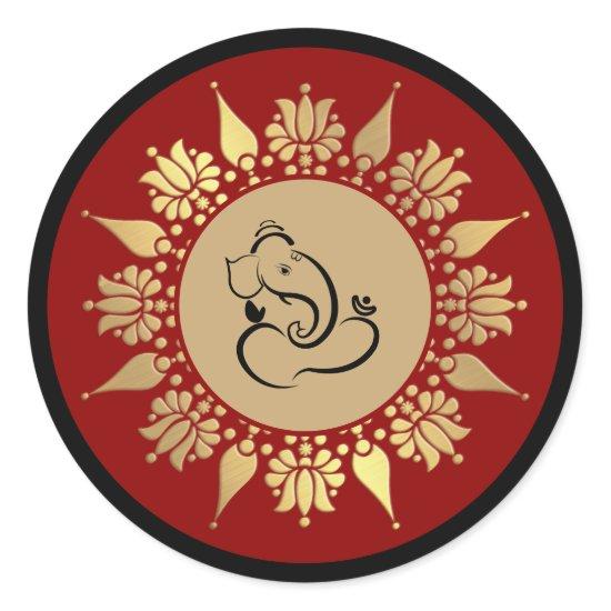 Hindu Wedding Ganesha  Classic Round Sticker