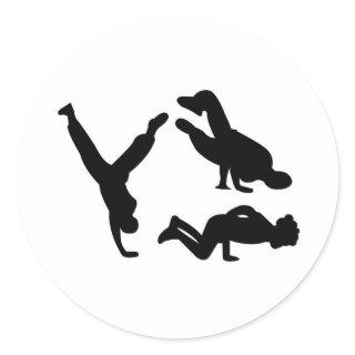 hip hop dancer classic round sticker