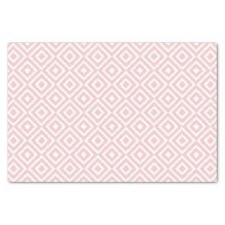 Hip Light Pink Ikat Diamond Squares Mosaic Pattern Tissue Paper