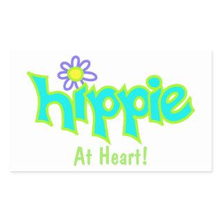 Hippie at Heart Turquoise Art Custom Rectangular Sticker