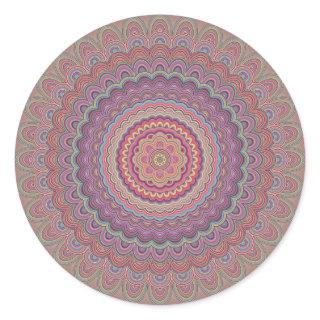 Hippie geometric mandala classic round sticker