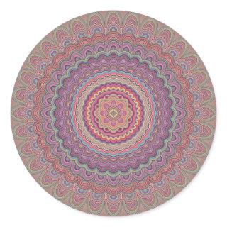 Hippie geometric mandala classic round sticker