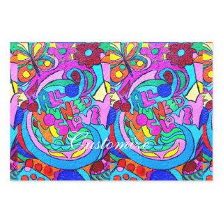 Hippie groovy peace and love  sheets