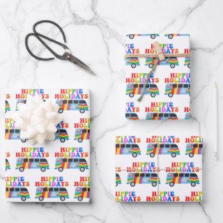 Hippie Holidays Cute Retro 70s Colorful Christmas  Sheets