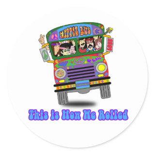 Hippie School Bus Classic Round Sticker