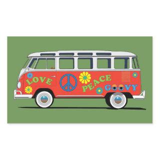 Hippie Van Rectangular Sticker