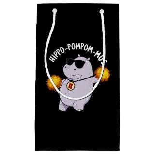 Hippo-pompom-mus Funny Animal Hippo Pun Dark BG Small Gift Bag