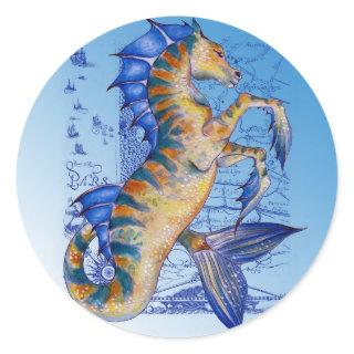 hippocampus classic round sticker