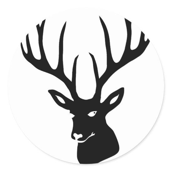 Hirsch Geweih Hirschweih Wild Elch Reh Stag Deer Classic Round Sticker