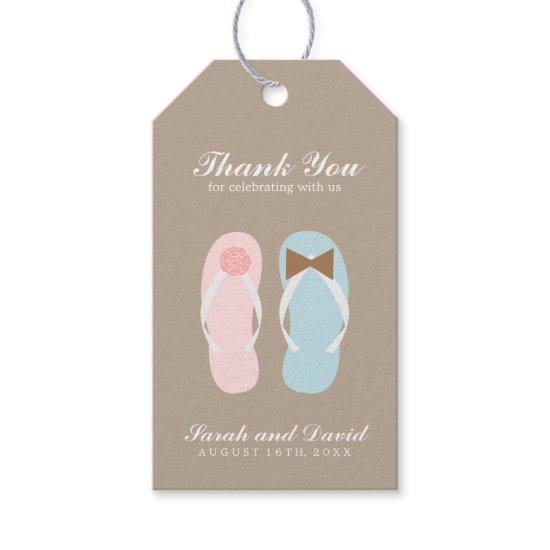 His and Hers Beach Sandals Wedding Gift Tags