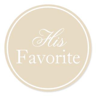 His Favorite Wedding Sticker Beige Ivory Khaki