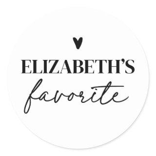 His & Her Favorite Personalized Wedding Classic Round Sticker