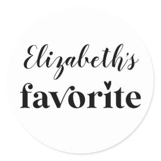 His & Her Favorite Personalized Wedding Classic Round Sticker
