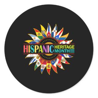 Hispanic Heritage Month Latino Countries Flags Classic Round Sticker