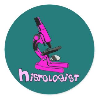 Histologist Gifts Microscope Design Classic Round Sticker