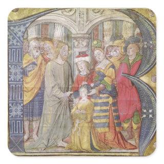 Historiated initial 'B' Square Sticker