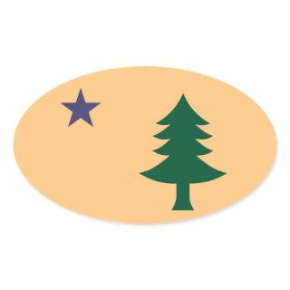 Historic Flag of Maine (1901–1909) Oval Sticker