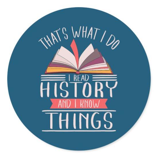 History Teacher Historian Nerd  Classic Round Sticker