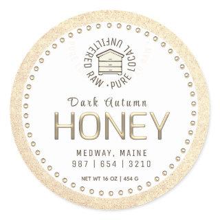 Hive Honey Gold 3D Text Raw Local Unfiltered       Classic Round Sticker