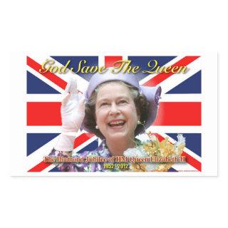 HM Queen Elizabeth II Diamond Jubilee Rectangular Sticker