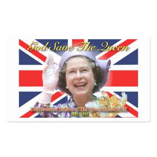 HM Queen Elizabeth II Diamond Jubilee Rectangular Sticker