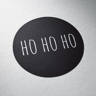 Ho Ho Ho. Black cute simple Christmas Holidays Classic Round Sticker