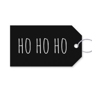 Ho Ho Ho. Black cute simple Christmas Holidays  Gift Tags