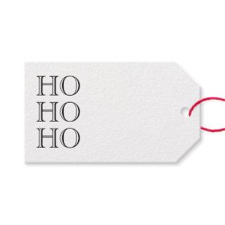 Ho Ho Ho black & white blank modern Christmas Gift Tags
