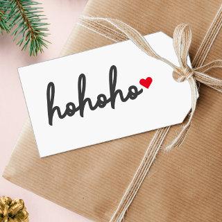 Ho Ho Ho | Christmas Heart Modern Minimalist Gift Tags
