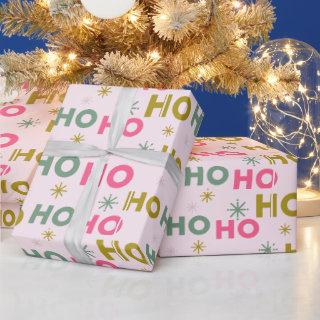 Ho Ho Ho Snowflakes Pastel Modern Christmas