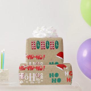 Ho Ho Ho Vintage Kraft Christmas Pattern