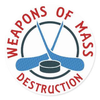Hockey Weapons of Mass Destruction Classic Round Sticker