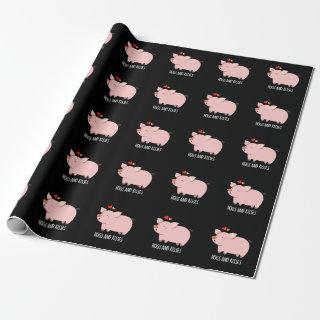 Hogs And Kisses Funny Hog Pig Pun Dark BG