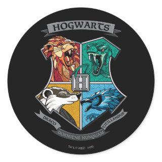 HOGWARTS™ Crosshatched Emblem Classic Round Sticker