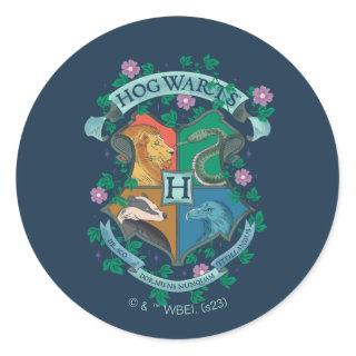 HOGWARTS™ Floral Crest Classic Round Sticker