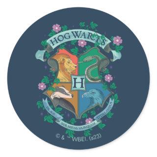 HOGWARTS™ Floral Crest Classic Round Sticker