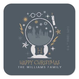 HOGWARTS™ Snow Globe | Happy Christmas  Square Sticker