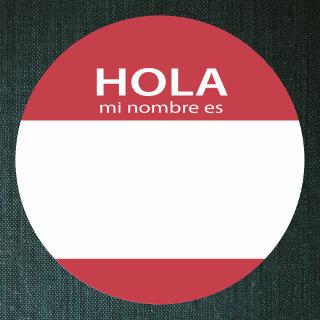 Hola Mi Nombre Es RED spanish hello tag