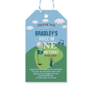 Hole In One Golf 1st Birthday Thank You Gift Tags