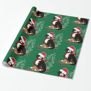 Holiday Bernese Mt Dog Christmas Sled