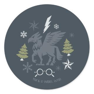 Holiday Buckbeak Winter Graphic Classic Round Sticker