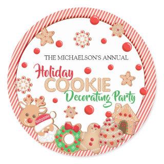 Holiday Christmas Cookie Decorating Party Classic Round Sticker
