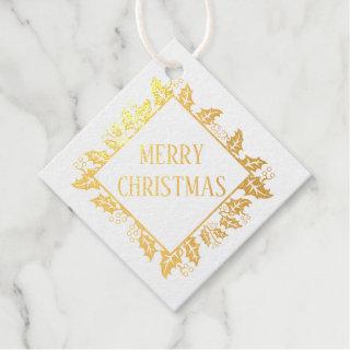 Holiday Christmas Holly Berry Tree  Foil Favor Tags