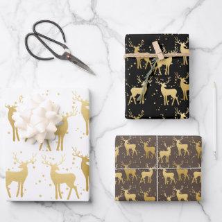 Holiday Gold Antler Stag Pattern Modern  Sheets