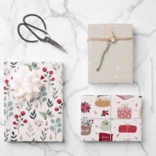 Holiday Greenery Berries Stars Country   Sheets