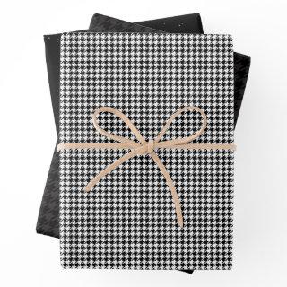 Holiday houndstooth classic black and white  sheets