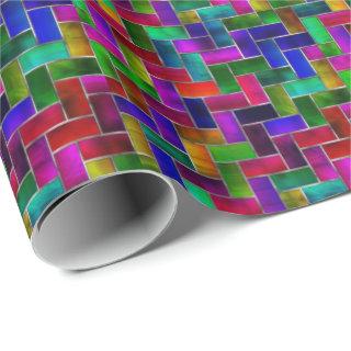 Holiday or Anytime Gift Wrap Stain-Glass Colors