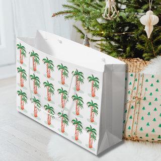 Holiday Palm Trees Christmas Large Gift Bag